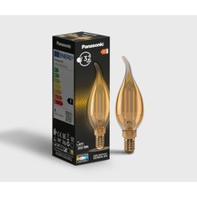 Filament Ampul (Mum Tipi) E14 Flame 4W 360LM 2000K Gold (Sıcak Sarı Işık)