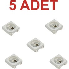 Rodevino 5 Adet WS2812B Smd Adreslenebilir Rgb LED Arduino Uyumlu Neopixel