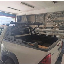 TMZ Garage Toyota Hilux 2015-2020 Uyumlu 3 mm Sepetli Roll Bar | Siyah Off-Road Tasarım | Dayanıklı Metal Kasa Aksesuarı