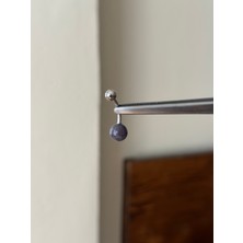 Rupen Kraft 316 L Cerrahi Çelik Ametist Taşlı Göbek Piercingi Doğal Taşlı Piercing