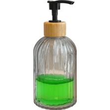Zbern Cam Sıvı Sabunluk – Doğal Bambu Başlıklı | Şeffaf Cam Gövde | Banyo, Mutfak ve Lavabo Üstü Kullanım Için Modern Pompalı Sabun Dispenseri 300 ml