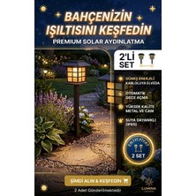Eser Ticarett 2'li Solar Bahçe Aydınlatma Lambası - Güneş Enerjili Suya Dayanıklı Dış Mekan Armatürü