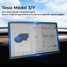 Tesla Model 3 (2024/2025/2026) ve Model Y (2024/2025), Model Y Standard 2026 15.4" Multimedya Dokunmatik Ekran Koruyucu Temperli Cam – Kenarlarda Güvenli Boşluk Tasarımı, 99% Hd Şeffaflık
