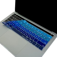 Türkçe Q Keyboard Cover MacBook Pro Touch Bar 13 Inç 15 Inç Uyumlu A1706 A1989 A2159 A1707 A1990 | Us Ansı Amerikan Düz Enter Silikon Klavye Koruyucu Lacivert Mavi
