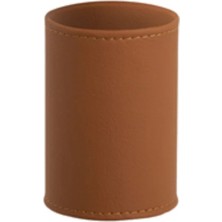 System Banyo Aksesuarları Sıvı Sabunluk Deri Kılıfı Terracotta Ø 6 cm
