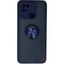 Newface Xiaomi Redmi 10C Kılıf Montreal Yüzüklü Silikon Kapak - Lacivert