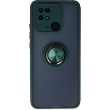 Uray Store Xiaomi Redmi 10C Kılıf Montreal Yüzüklü Silikon Kapak - Yeşil