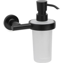 System Banyo Aksesuarları Hoop Duvare Monte Sıvı Sabunluk Siyah 250 ml