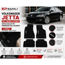 EP Garaj Otomotiv Volkswagen Jetta 2011-2018 Model Uyumlu Siyah Kalın Tip Premıum Halı Paspas Takımı – 4 Parça