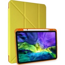 Uray Store Apple iPad Pro 11 (2018) Kılıf Kalemlikli Mars Tablet Kılıfı - Açık Sarı