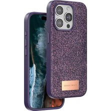 Uray Store Onegif Apple iPhone 14 Pro Bright Simli Kapak - Derin Mor
