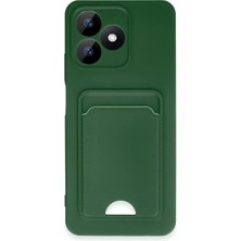 Newface Realme Note 50 4g Kılıf Kelvin Kartvizitli Silikon - Koyu Yeşil