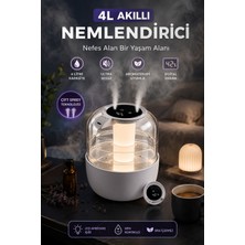 Deanb Nem Kontrollü 4l Hava Nemlendirici Dijital Ekran Çift Sprey LED Işıklı Aromaterapi Uyumlu