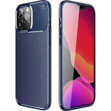 Uray Store Apple iPhone 14 Pro Kılıf Auto Focus Karbon Kapak - Lacivert