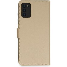 Uray Store Samsung Galaxy A03S Kılıf Trend S Plus Kapaklı Kılıf - Gold