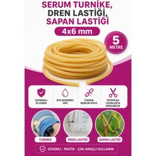 Hobialem 4x6 mm Serum Turnike Lastiği Dren Sapan Av Lastiği Doğal Kauçuk 5 Metre