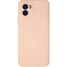 Uray Store Vivo Y15S Kılıf Nano Içi Kadife Silikon - Pudra
