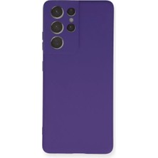 Newface Samsung Galaxy S21 Ultra Kılıf Nano Içi Kadife Silikon - Mor