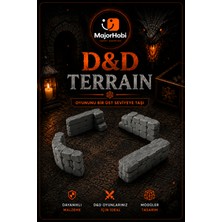 Major Hobi Dnd Terrain Modüler Taş Duvar Seti  Dungeon Harita Aksesuarı Masa Oyunu