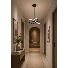 Nehir Hediyelik Nehir Modern Tekli Siyah Sarkıt LED Beyaz Işık Power Ledli Salon Mutfak Oda Hol Ledli Avize