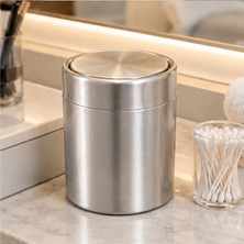 System Banyo Aksesuarları Tezgah Üstü Çöp Kovası Nikel Saten 1,5 Litre
