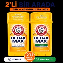 Arm & Hammer Ultra Max Unscented ve Fresh Stick Deodorant 73 G x 2 Adet – Avantaj Paketi