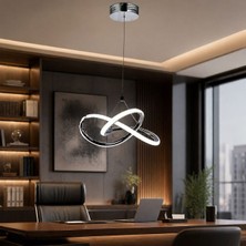 Nehir Hediyelik Nehir Modern Tekli Krom Sarkıt LED Beyaz Işık Power Ledli Salon Mutfak Oda Hol Ledli Avize