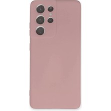 TeknoKapsül Newface Samsung Galaxy S21 Ultra Kılıf Nano Içi Kadife Silikon - Pudra