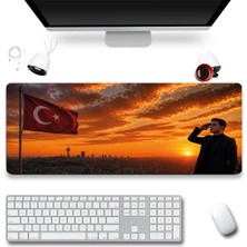 Sonictouch Türk Bayrağına Selam Ilelebet Göklerde Kişiye Özel Fotoğraflı Klavye Mousepad 40X90CM