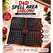 Major Hobi D&d Spell Area Şablonu 7’li Set 21X21 cm  Rpg Mesafe Ölçüm Tabla Seti