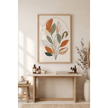 Tontilika Minimalist Yaprak ve Bitki Motifli 1. Kalite Ahşap Çerçeveli Tablo