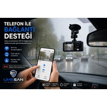 Umsn 3 Kameralı Gece Görüşlü LCD Ekranlı Araç Içi Kamera 1080P
