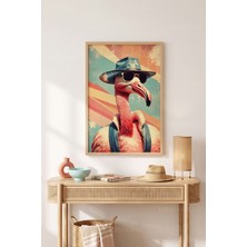Tontilika Flamingo Şıklığı 1. Kalite Ahşap Çerçeveli Tablo