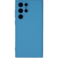 TeknoKapsül Newface Samsung Galaxy S22 Ultra Kılıf Nano Içi Kadife Silikon - Mavi