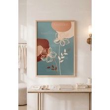 Tontilika Çiçek Temalı Minimal 1. Kalite Ahşap Çerçeveli Tablo