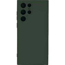 TeknoKapsül Newface Samsung Galaxy S22 Ultra Kılıf Nano Içi Kadife Silikon - Koyu Yeşil