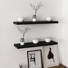 Empressco Şık Siyah Duvar Rafı Çiftli Set, Modern ve Fonksiyonel Tasarım