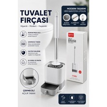 Homeneeds Silikon Uçlu Hazneli Tuvalet Fırçası Seti | Klozet Temizleme Fırçası, Sıvı Hazneli Wc Temizlik Aparatı | Duvara Monte ve Zeminde Kullanım
