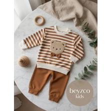 Beyzco Kids Erkek Bebek Papyonlu Ayı Baskılı Alt Üst Takım
