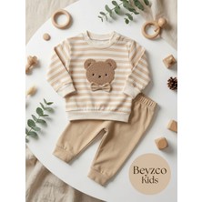 Beyzco Kids Erkek Bebek Papyonlu Ayı Baskılı Alt Üst Takım