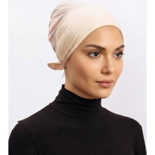 Alivascarf Clima Fit Bone - Tüllü Terletmeyen Kadın Tesettür Bone Türban Eşarp Şal Bonesi Bej