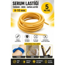 Hobialem 5 Metre 8X10 mm Serum Lastiği Turnike Dren Sapan Lastiği Doğal Lateks Esnek Kauçuk