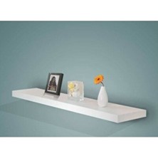Empressco Şık 120X15 cm Gizli Bağlantılı Mat Beyaz Duvar Rafı