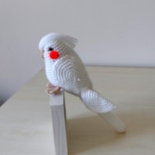 Nildamigurumi Amigurumi Örgü Oyuncak Kuş Sultan Papağan Albino Beyaz