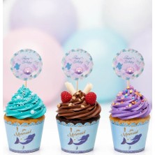 Umamiçe Deniz Kızı Cupcake Süsleme Seti 25 Adet Cupcake Kalıbı - Kek Kapsülü