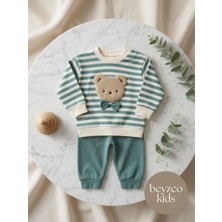 Beyzco Kids Erkek Bebek Papyonlu Ayı Baskılı Alt Üst Takım