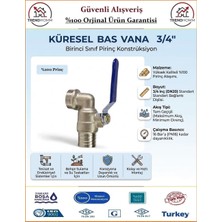 Trendhomm Küresel Bas Vana 3/4'' - %100 Prinç Malzeme