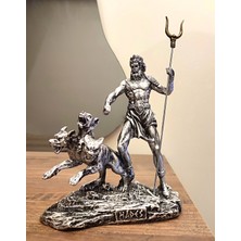 Antioch Art and Design Hades Biblo Yeraltı Dünyasının Tanrısı Cerberus Figürlü Dekoratif Heykel Ev ve Ofis Dekoru Hediyelik