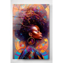 Missy Mind Dekoratif Afrikalı Kadın Dekoratif Cam Tablo