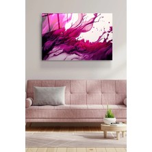 Meschain Meschaın Pink Cam Tablo, Dekoratif Cam Tablo